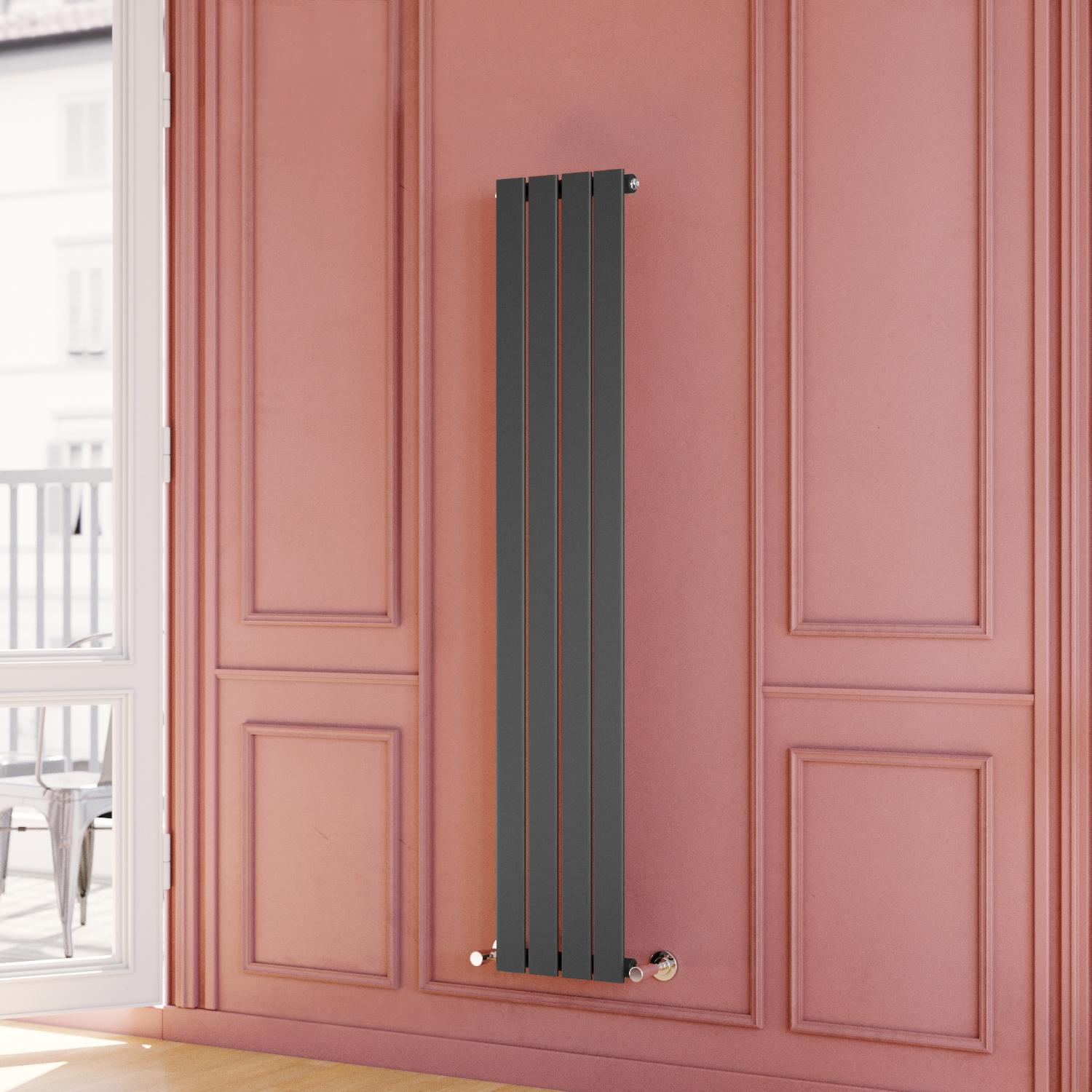 1800x300 Vertical Anthracite Designer Radiator Single Flat Panel